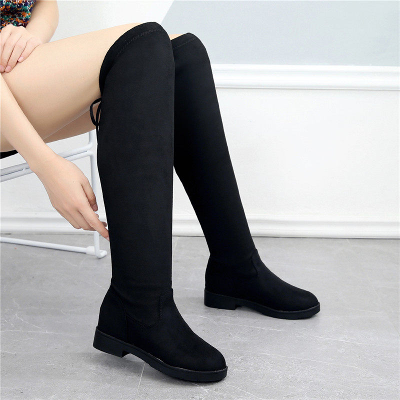 BOOTS WOMENS FASHION OVER-THE-KNEE BOOTS STRETCH 2024 NEW AUTUMN WINTER KOREAN VERSION FLAT RIDING BOOTS LONG THIN TALL BOOTS