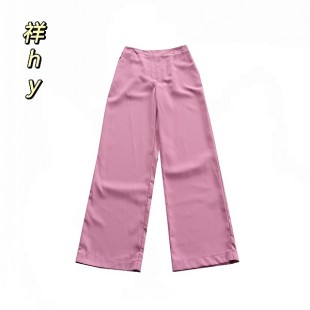 简约高腰阔腿裤 百搭B3 色宽松直筒休闲裤