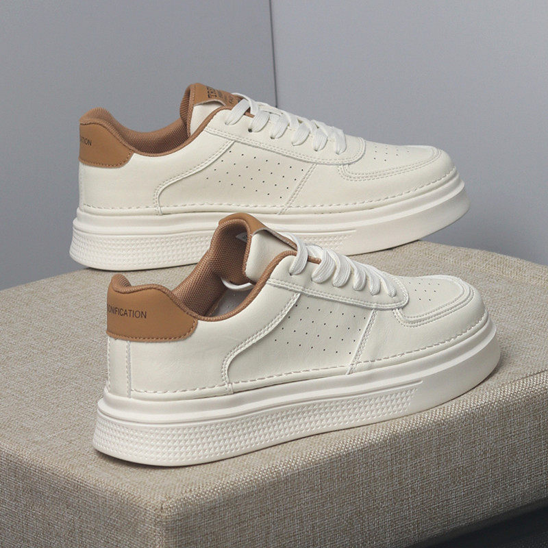 大码男鞋45-47透气时尚小白鞋