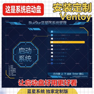 电脑系统启动U盘ventoy主题制作远程服务纯净PE系统重装安装优盘