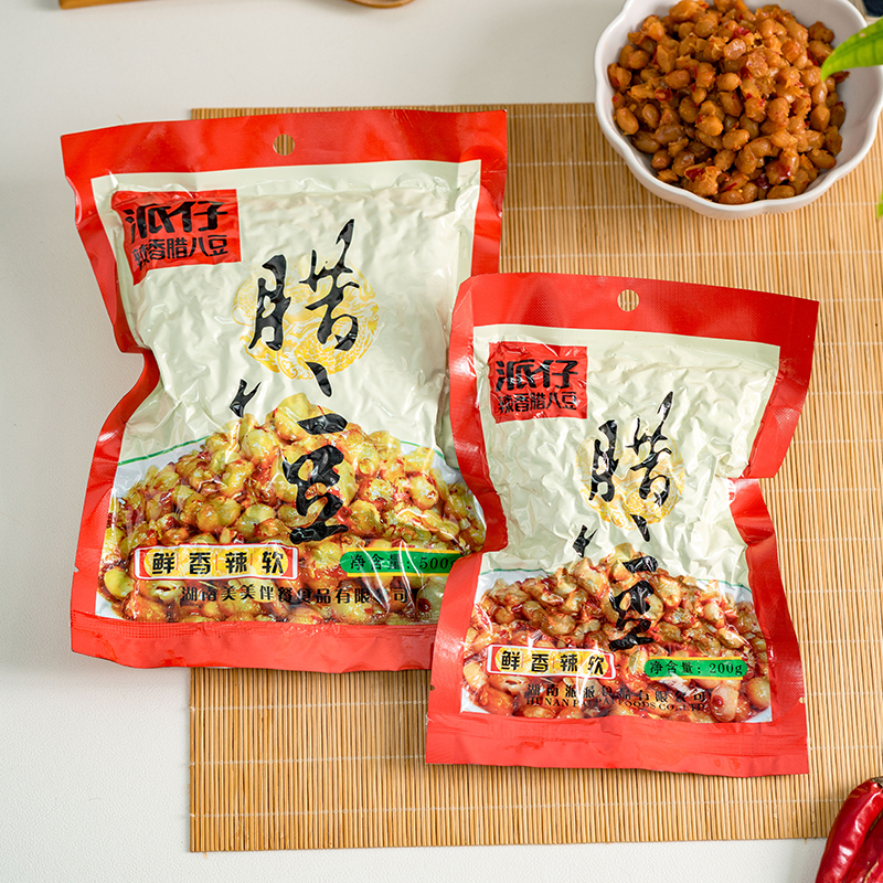 派仔辣香腊八豆包装香辣黄豆下饭菜酱拌面炒菜餐饮湖南特产
