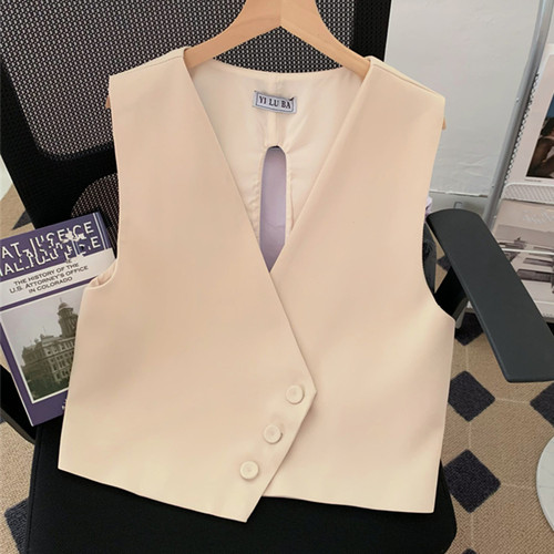 不规则西装马甲女春秋小个子女款