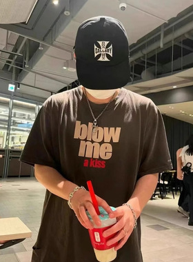 GRAILZ PROJECT GR 水洗做旧宽松圆领短袖T恤男女同款潮牌美式潮