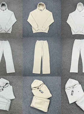 美潮6PM新款刺绣字母宽松加绒连帽卫衣男女Drill嘻哈休闲卫裤套装