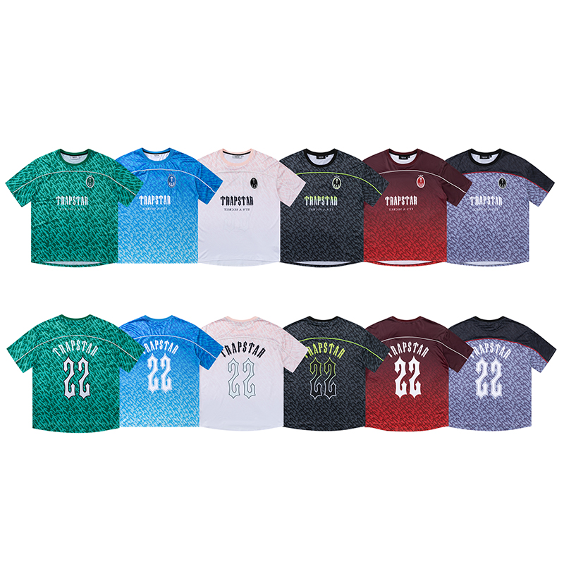 Trapstar Monogram Football Jersey夏季宽松休闲运动速干短袖T恤