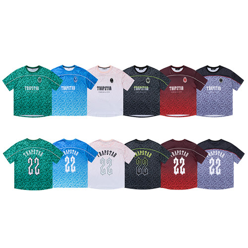 Trapstar Monogram Football Jersey夏季宽松休闲运动速干短袖T恤