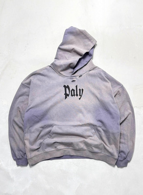 PalyHollywood SS25 “PL经典标志”限定洗水做旧连帽卫衣男女潮