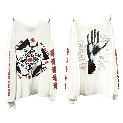美式潮牌Saint 26SS RHCP红辣椒乐队联名长袖体恤重磅印花涂鸦男