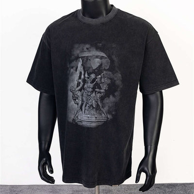 represent宽松复古纯棉水洗做旧青年男女夏季新品潮牌圆领短袖T恤