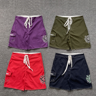 ADWYSD新款太阳卷拼接沙滩裤抽绳短裤美式潮牌休闲男女速干五分裤