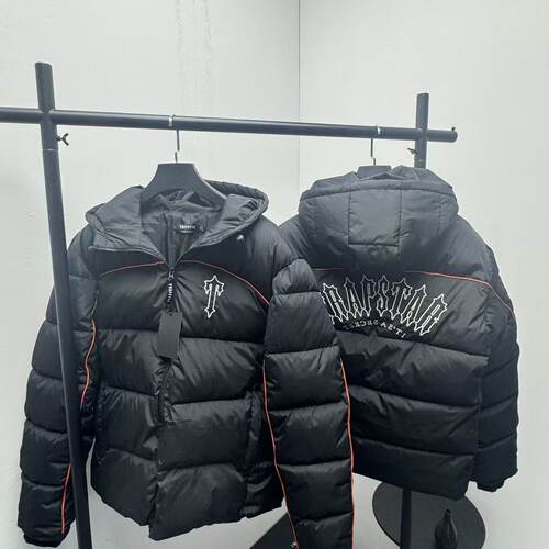 外贸Trapstar秋冬加厚保暖立体刺绣棉服男女宽松连帽棉衣外套