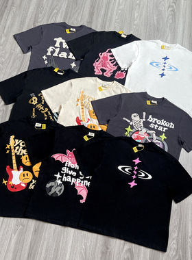 Broken Planet新款恐龙发泡印花宽松重磅潮流美式短袖纯棉T恤男夏