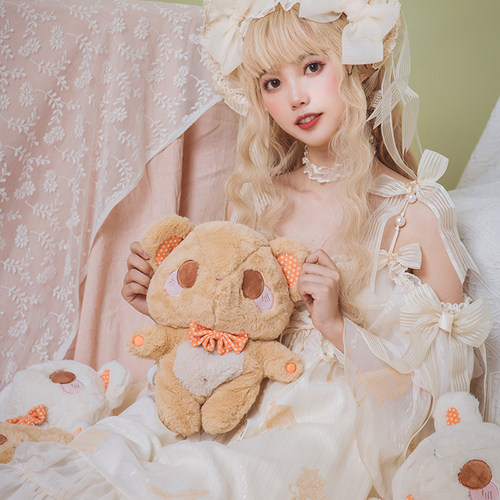 Lolita波点熊可爱毛绒包包