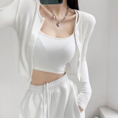 小香风女短款 小个子吊带背心两件套上衣夏 外套辣妹小披肩外搭开衫