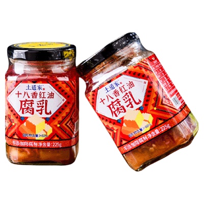 土道家远野风红油十八香豆腐乳宜昌远安特产调味酱下饭酱225g瓶装