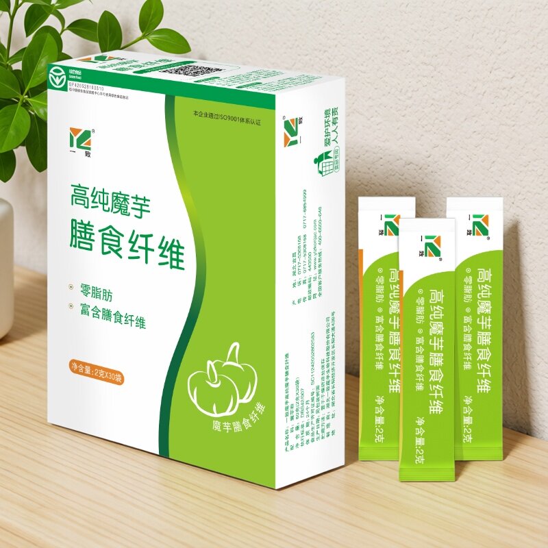 一致魔芋高纯膳食纤维粉葡甘聚糖代餐粉魔芋胶魔芋粉2g*30盒装