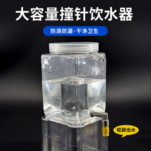 宠物不锈钢撞针饮水器芦丁鸡鹦鹉防漏自动撞针水壶荷兰猪兔