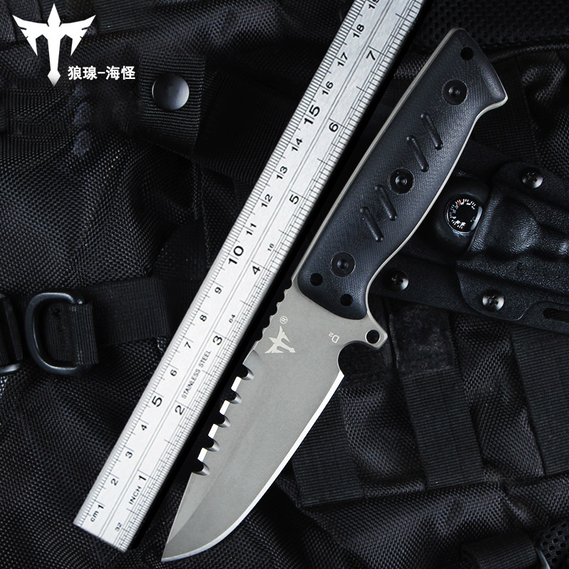 狼瑔刀具防身随身刀特种兵退役荒野求生刀户外小刀野外生存直刀
