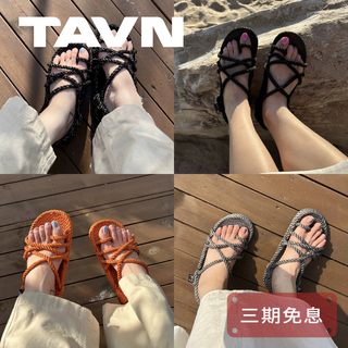 TAVN美国Nomadic State Of Mind【Toe Joe】手工编织草编沙滩凉鞋