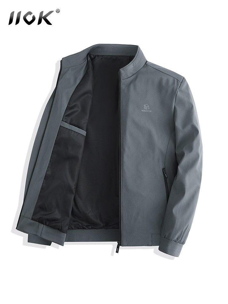 IIOK2025立领夹克男士休闲爸爸春装行政外套商务领导中年春秋茄克