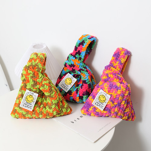 自制手工编织包手腕包日系休闲风