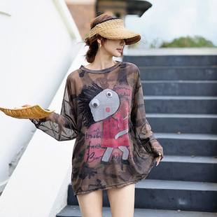 复古迷彩泳衣女款分体三件套宽松罩衫高腰平角裤高级感泡温泉泳装