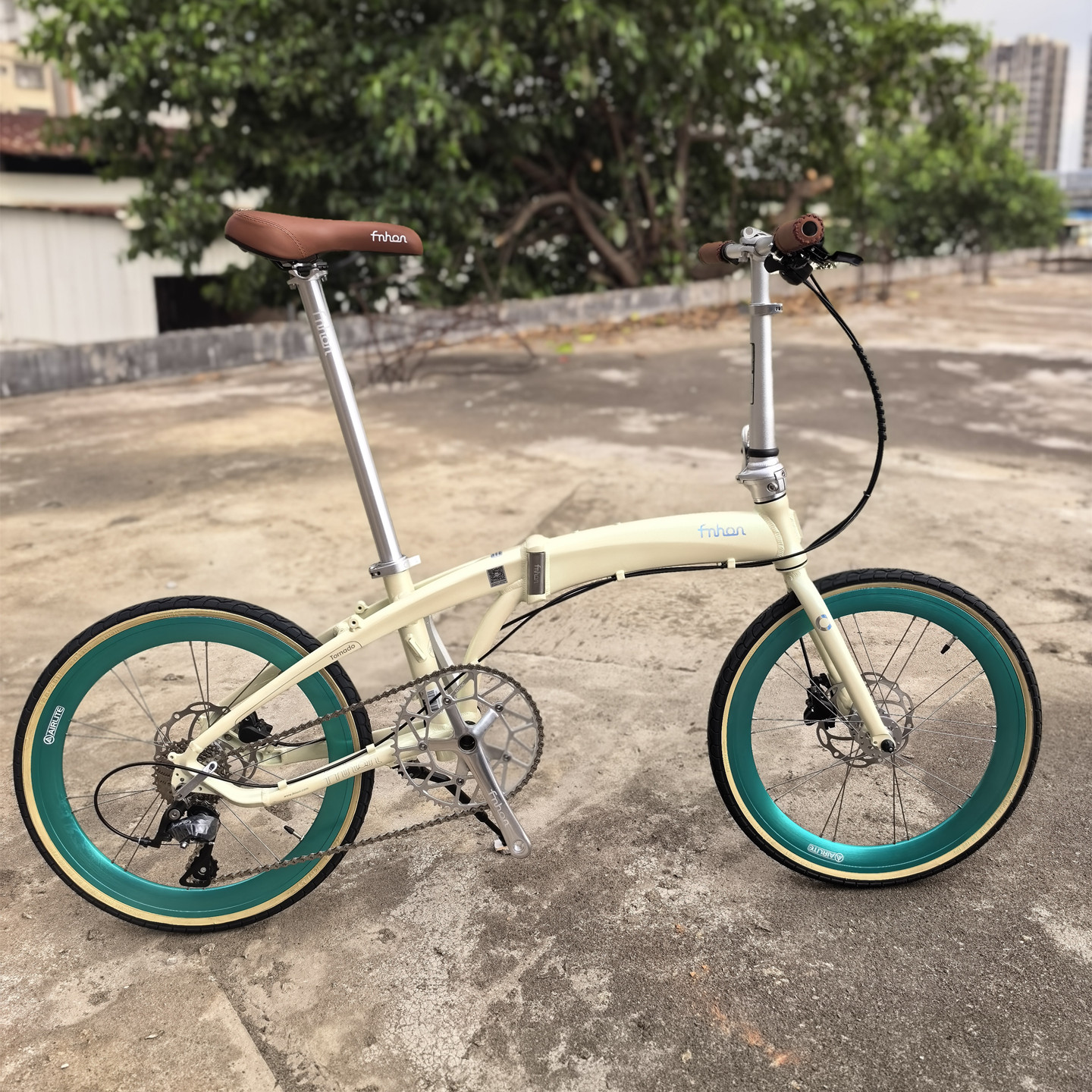 fnhon风行折叠车新款海豚架LDG2018碟刹禧码诺变速升级油刹杏子灰