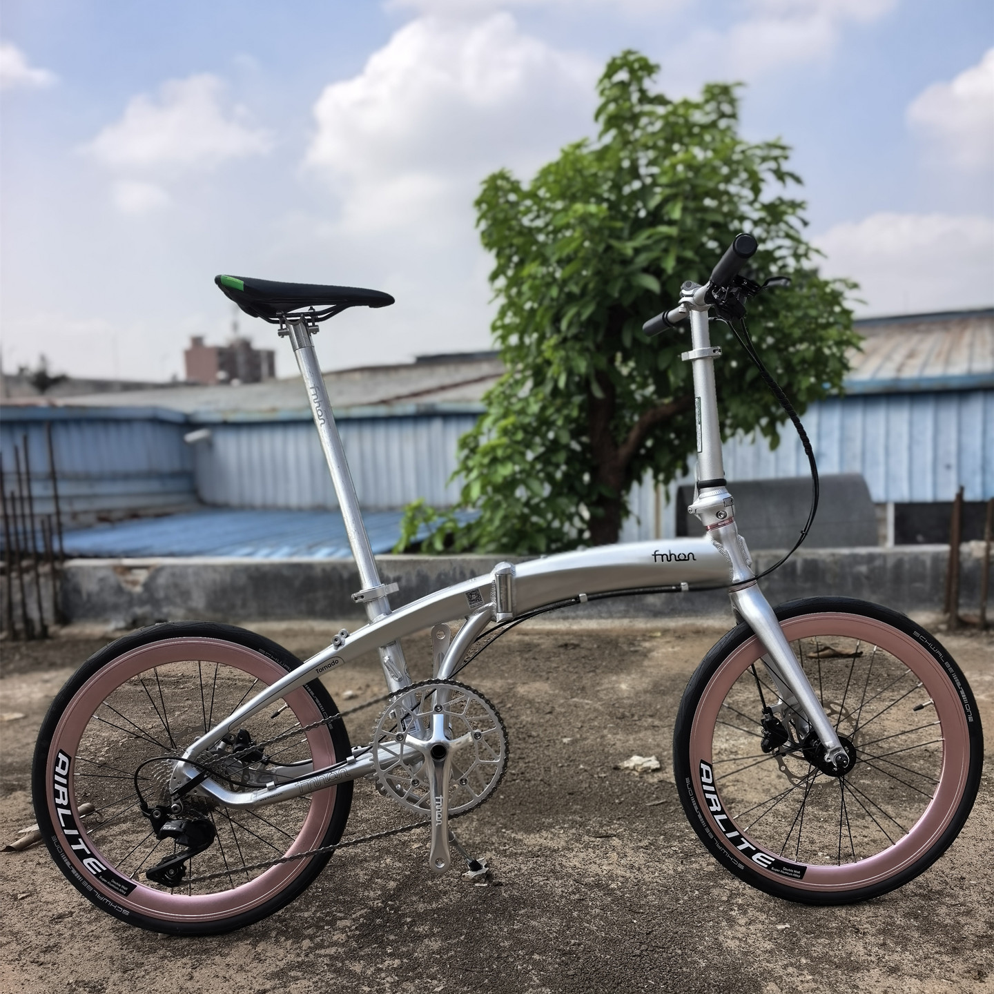 新款fnhon风行海豚折叠车铝合金海豚架LDG2018碟刹平把折叠自行车