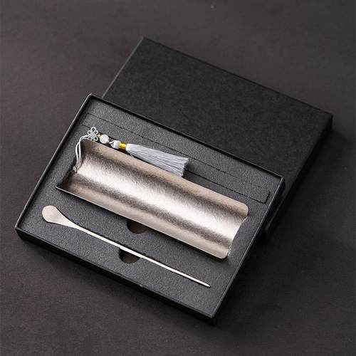 高档轻奢纯钛茶则茶匙茶拨套组