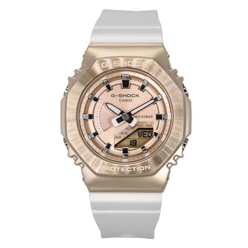 CASIO卡西欧G Shock玫瑰金色表盘运动石英200M女士手表GM S2100CW