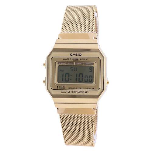 CASIO卡西欧复古金色不锈钢数字的A700WMG 9A中性手表