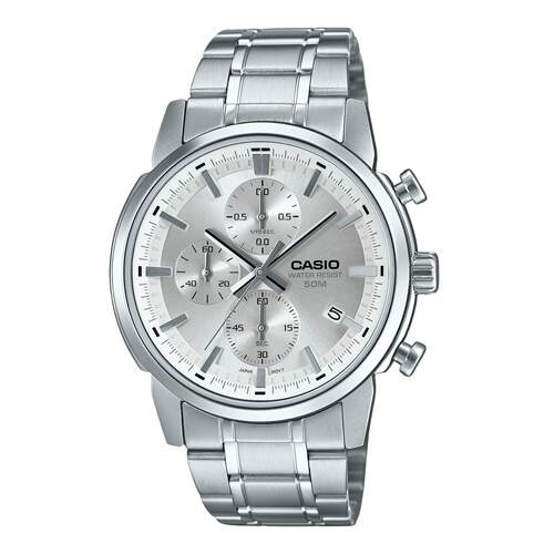 CASIO卡西欧Standard计时表银表盘石英MTP E510D 7AV男士手表