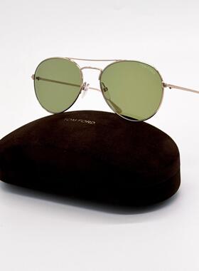 TOMFORD汤姆福特Ace 02 TF551 28N圆形金色绿色中性太阳眼镜墨镜