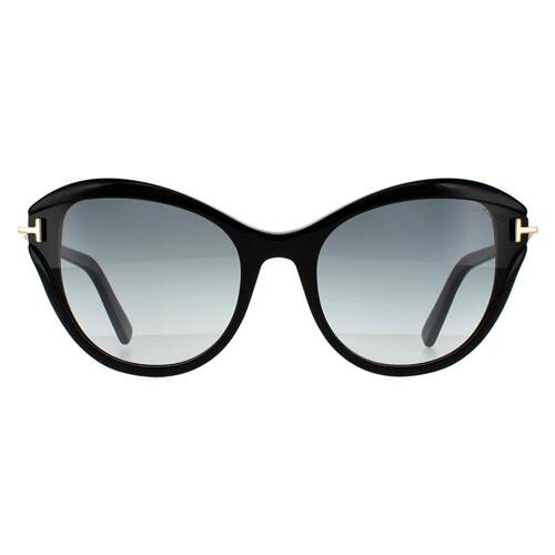 TOMFORD汤姆福特墨镜太阳眼镜Leigh FT0850 01B闪亮黑色灰渐变