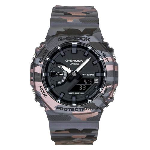 CASIO卡西欧G Shock迷彩黑色表盘石英GA 2100CM 8A 200M男士手表