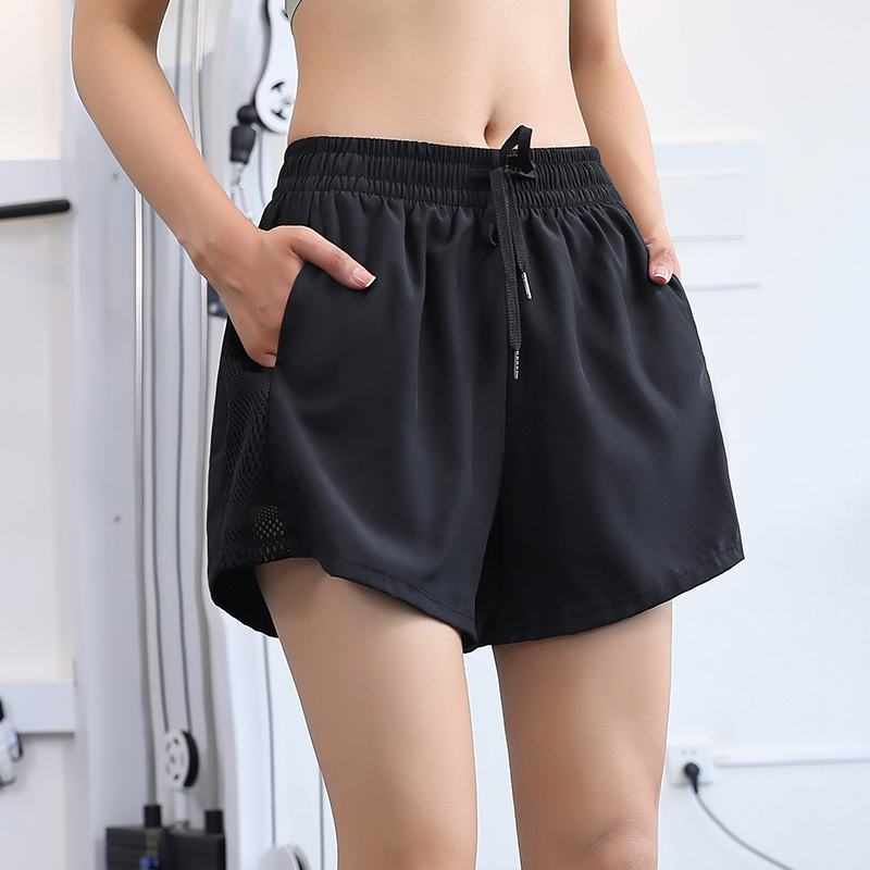 带口袋网纱运动短裤女外穿防走光带内衬夏季速干训练晨跑步瑜伽服