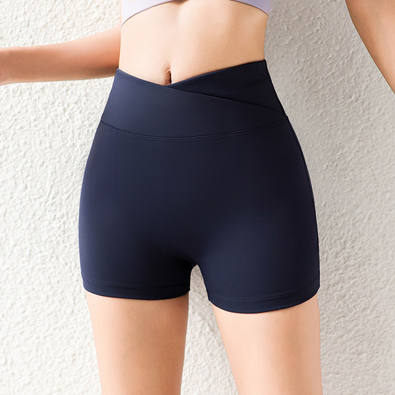 2025新款高腰蜜桃臀弹力健身提臀短裤女裸感速干跑步三分瑜伽裤夏