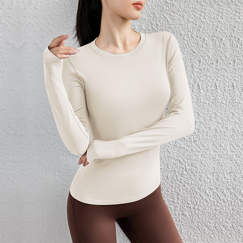 运动上衣女秋冬跑步普拉提紧身健身服上衣瑜伽服修身显瘦速干长袖