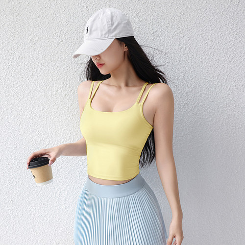 带胸垫美背运动背心女一体式高强度跑步普拉提健身文胸瑜伽内衣新