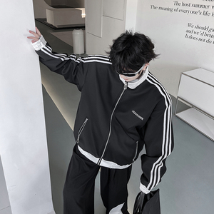 ins风撞色拼接立领卫衣开衫外套宽松运动上衣棒球服潮 H1969 P125图片