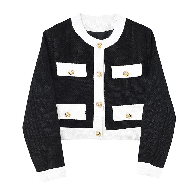 网红小香风ins明星同款西装外套高级感黑白撞色西服潮H1575P125,男装西服,星座1114（原A254）