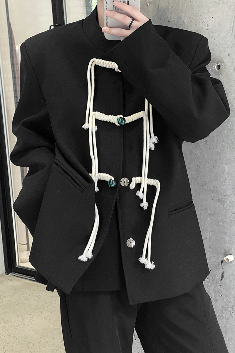 新中式立领盘扣ins网红西装男小众高级感西服外套潮H1735P135,男装西服,星座1114（原A254）