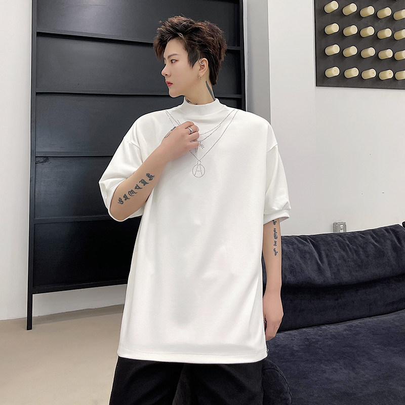 2024夏季靓仔发型师短袖烫钻T恤 H1160 P50图片