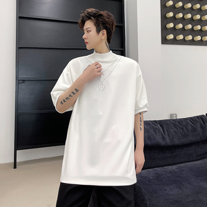 2024夏季靓仔发型师短袖烫钻T恤 H1160 P50图片