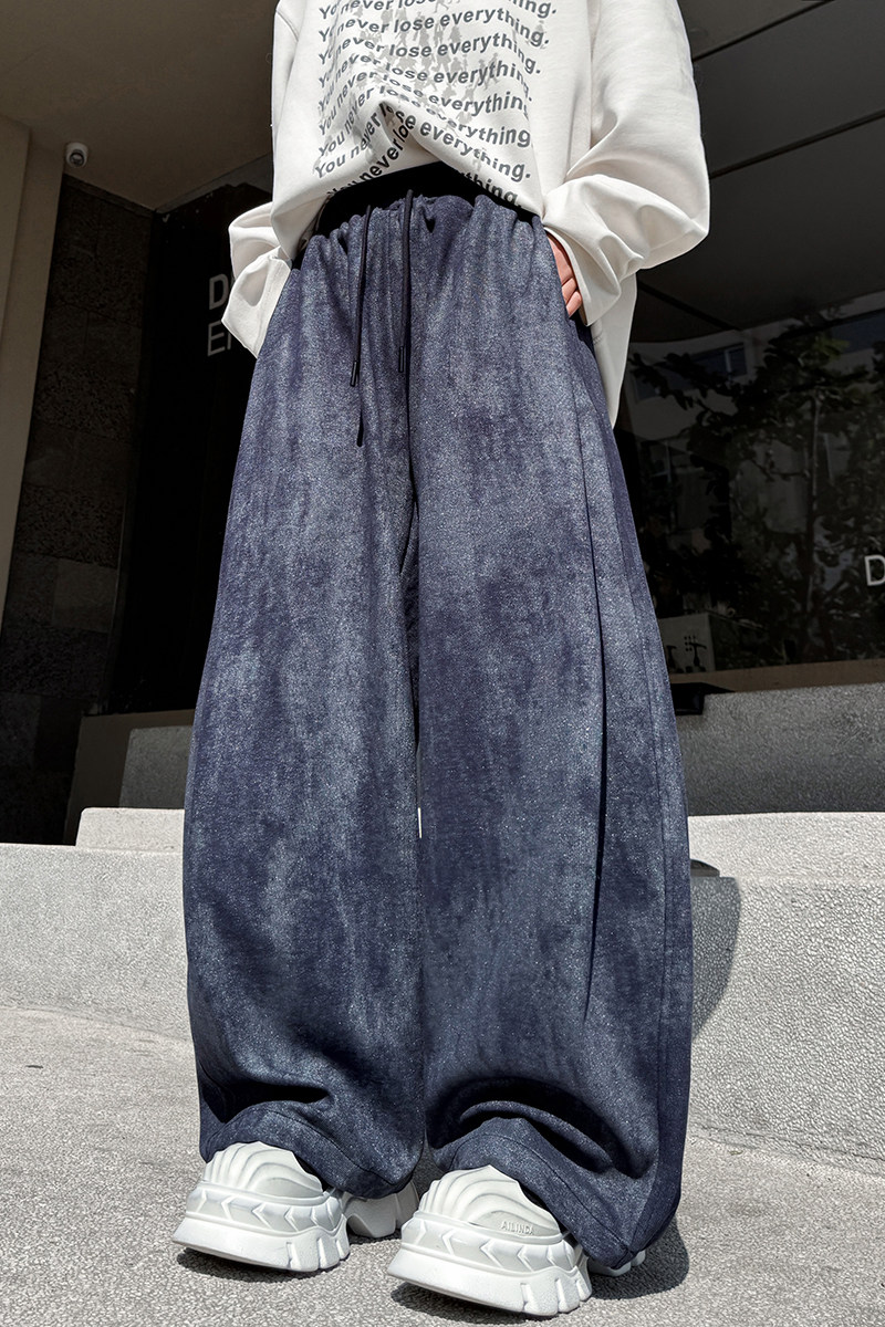 美式时尚蜡染运动裤男女垂感宽松阔腿裤休闲直筒卫裤H2238P100,男装休闲裤,星座1114（原A254）