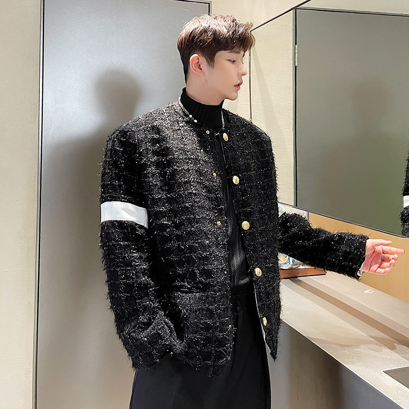 小香风西服韩版潮流轻奢外套网红撞色款西装上衣H1508P198,男装西服,星座1114（原A254）