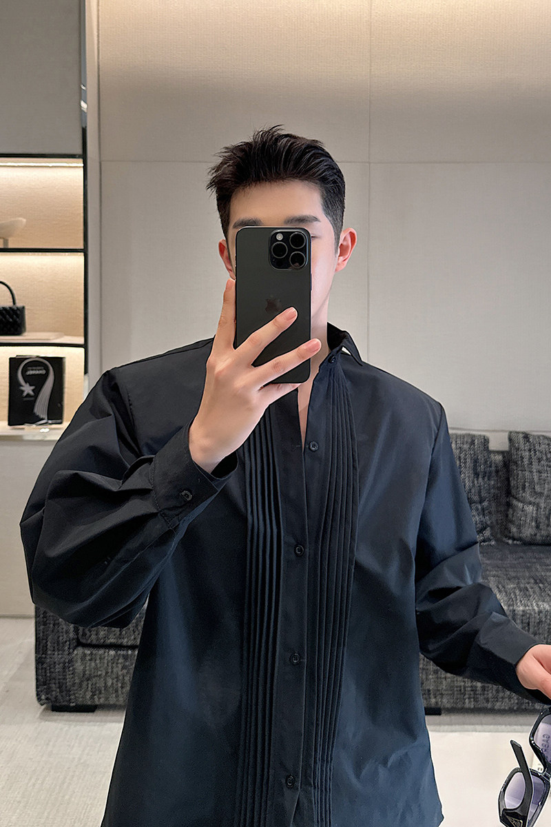 法式礼服翼领男士高级感商务宴会白衬衫打底衬衣韩版潮H2117P75,男装衬衫,星座1114（原A254）