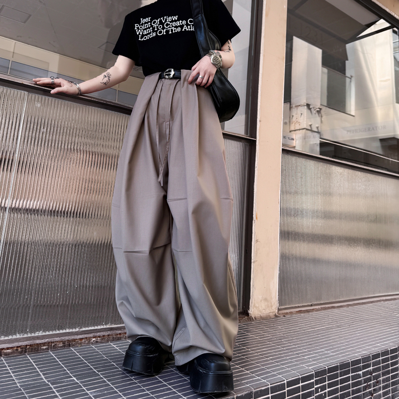 时尚直筒裤休闲垂感宽松设计感休闲裤长裤男女伞兵裤潮H2250P95，男装休闲裤，电商A254