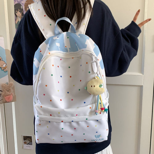 韩版高颜值星星双肩包女初高中学生书包小众简约少女百搭轻便背包