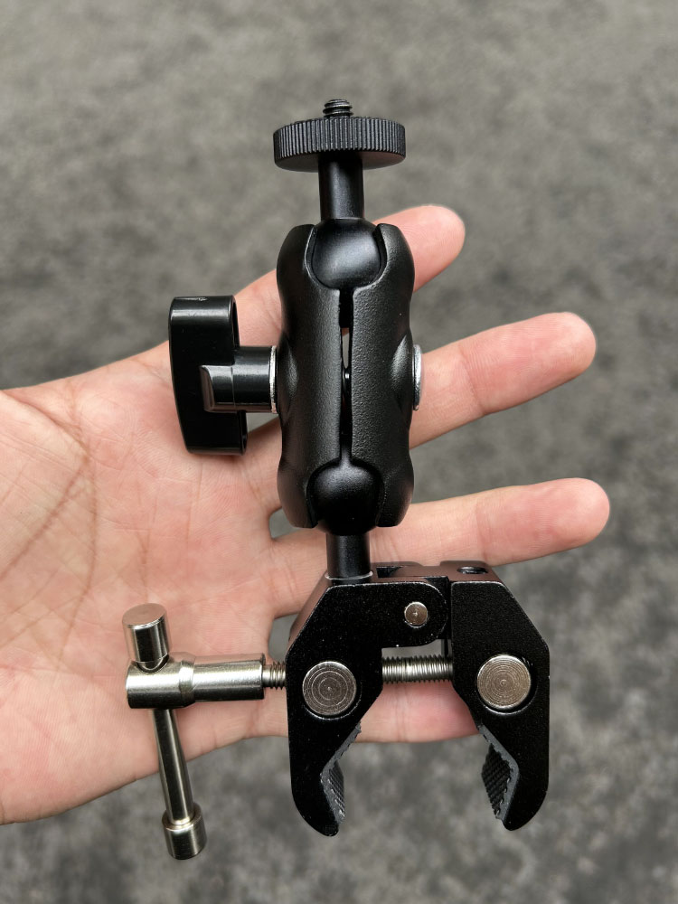 蟹钳夹自行车运动相机录制支架